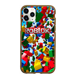 Чехол iPhone 11 Pro матовый Roblox Cubes, цвет: 3D-коричневый