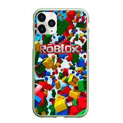 Чехол iPhone 11 Pro матовый Roblox Cubes, цвет: 3D-салатовый