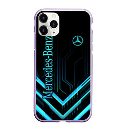 Чехол iPhone 11 Pro матовый Mercedes-Benz, цвет: 3D-светло-сиреневый