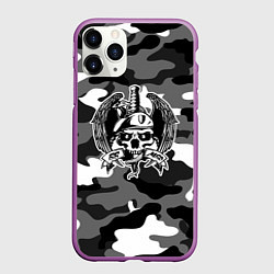 Чехол iPhone 11 Pro матовый ВВ МВД, цвет: 3D-фиолетовый