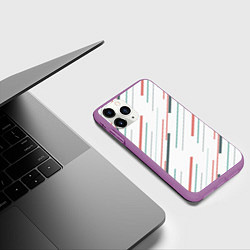 Чехол iPhone 11 Pro матовый Геометрический стиль, цвет: 3D-фиолетовый — фото 2