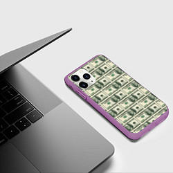 Чехол iPhone 11 Pro матовый Денежная тема, цвет: 3D-фиолетовый — фото 2