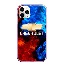 Чехол iPhone 11 Pro матовый CHEVROLET, цвет: 3D-розовый