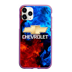 Чехол iPhone 11 Pro матовый CHEVROLET, цвет: 3D-фиолетовый