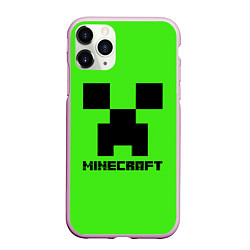 Чехол iPhone 11 Pro матовый MINECRAFT, цвет: 3D-розовый