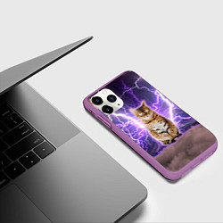 Чехол iPhone 11 Pro матовый Котушка Теслы, цвет: 3D-фиолетовый — фото 2