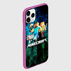 Чехол iPhone 11 Pro матовый Minecraft Майнкрафт, цвет: 3D-фиолетовый — фото 2