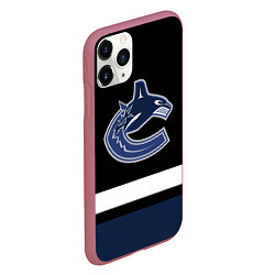 Чехол iPhone 11 Pro матовый Vancouver Canucks, цвет: 3D-малиновый — фото 2