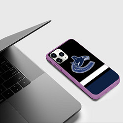 Чехол iPhone 11 Pro матовый Vancouver Canucks, цвет: 3D-фиолетовый — фото 2