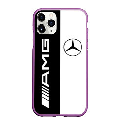 Чехол iPhone 11 Pro матовый MERCEDES AMG, цвет: 3D-фиолетовый