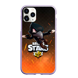 Чехол iPhone 11 Pro матовый Brawl Stars Crow Ворон, цвет: 3D-светло-сиреневый