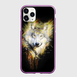 Чехол iPhone 11 Pro матовый Волчий тотем, цвет: 3D-фиолетовый