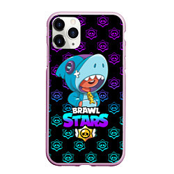 Чехол iPhone 11 Pro матовый Brawl stars leon shark