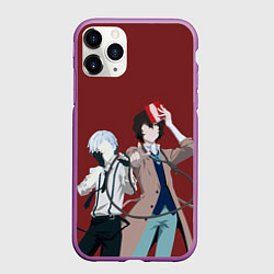 Чехол iPhone 11 Pro матовый Atsushi Nakajima & Osamu Dazai, цвет: 3D-фиолетовый