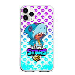 Чехол iPhone 11 Pro матовый Brawl stars leon shark, цвет: 3D-белый