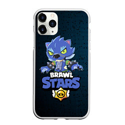 Чехол iPhone 11 Pro матовый Brawl stars leon оборотень, цвет: 3D-белый