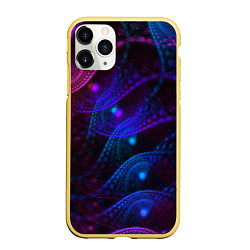 Чехол iPhone 11 Pro матовый NEON FRACTAL, цвет: 3D-желтый