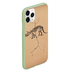 Чехол iPhone 11 Pro матовый Triceratops skeleton, цвет: 3D-салатовый — фото 2