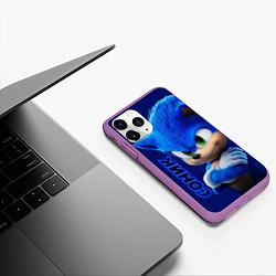 Чехол iPhone 11 Pro матовый SONIC, цвет: 3D-фиолетовый — фото 2