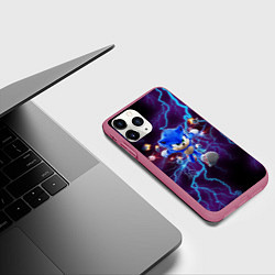 Чехол iPhone 11 Pro матовый SONIC, цвет: 3D-малиновый — фото 2