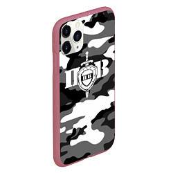Чехол iPhone 11 Pro матовый Пограничные Войска, цвет: 3D-малиновый — фото 2