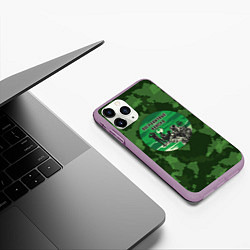 Чехол iPhone 11 Pro матовый Пограничные Войска, цвет: 3D-сиреневый — фото 2