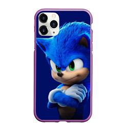 Чехол iPhone 11 Pro матовый SONIC, цвет: 3D-фиолетовый