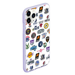 Чехол iPhone 11 Pro матовый NBA Pattern, цвет: 3D-светло-сиреневый — фото 2