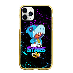 Чехол iPhone 11 Pro матовый BRAWL STARS LEON SHARK, цвет: 3D-желтый