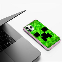 Чехол iPhone 11 Pro матовый MINECRAFT, цвет: 3D-розовый — фото 2