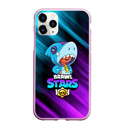 Чехол iPhone 11 Pro матовый BRAWL STARS LEON SHARK, цвет: 3D-розовый