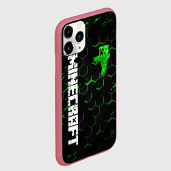 Чехол iPhone 11 Pro матовый MINECRAFT, цвет: 3D-малиновый — фото 2