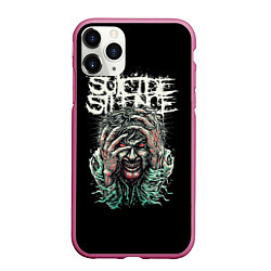 Чехол iPhone 11 Pro матовый Suicide silence, цвет: 3D-малиновый