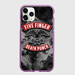 Чехол iPhone 11 Pro матовый Five Finger Death Punch, цвет: 3D-фиолетовый