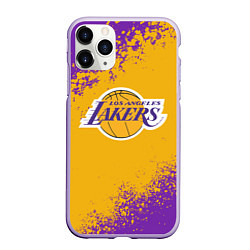 Чехол iPhone 11 Pro матовый LA LAKERS KOBE BRYANT, цвет: 3D-светло-сиреневый