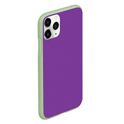 Чехол iPhone 11 Pro матовый Фиолетовая волна, цвет: 3D-салатовый — фото 2