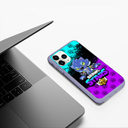 Чехол iPhone 11 Pro матовый Brawl stars leon оборотень, цвет: 3D-светло-сиреневый — фото 2