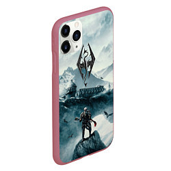 Чехол iPhone 11 Pro матовый Skyrim Warrior, цвет: 3D-малиновый — фото 2