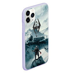 Чехол iPhone 11 Pro матовый Skyrim Warrior, цвет: 3D-светло-сиреневый — фото 2