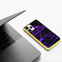 Чехол iPhone 11 Pro матовый Fortnite, цвет: 3D-желтый — фото 2