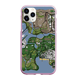 Чехол iPhone 11 Pro матовый San andreas, цвет: 3D-розовый