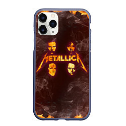 Чехол iPhone 11 Pro матовый Metallica, цвет: 3D-серый