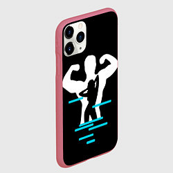 Чехол iPhone 11 Pro матовый Титан, цвет: 3D-малиновый — фото 2
