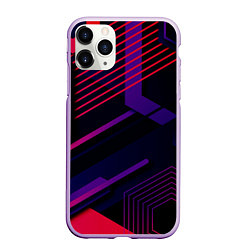 Чехол iPhone 11 Pro матовый Modern Geometry, цвет: 3D-сиреневый