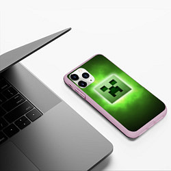 Чехол iPhone 11 Pro матовый MINECRAFT, цвет: 3D-розовый — фото 2