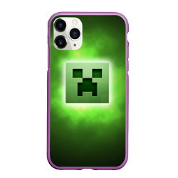 Чехол iPhone 11 Pro матовый MINECRAFT, цвет: 3D-фиолетовый