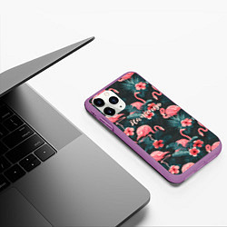 Чехол iPhone 11 Pro матовый Flamingo, цвет: 3D-фиолетовый — фото 2