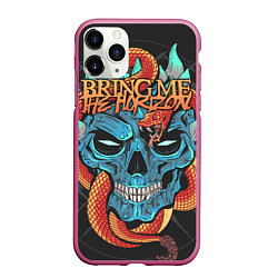 Чехол iPhone 11 Pro матовый Bring Me the Horizon, цвет: 3D-малиновый