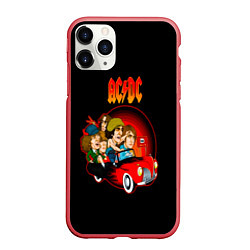 Чехол iPhone 11 Pro матовый ACDC, цвет: 3D-красный