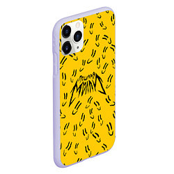 Чехол iPhone 11 Pro матовый Пошлая Молли Смайлики, цвет: 3D-светло-сиреневый — фото 2